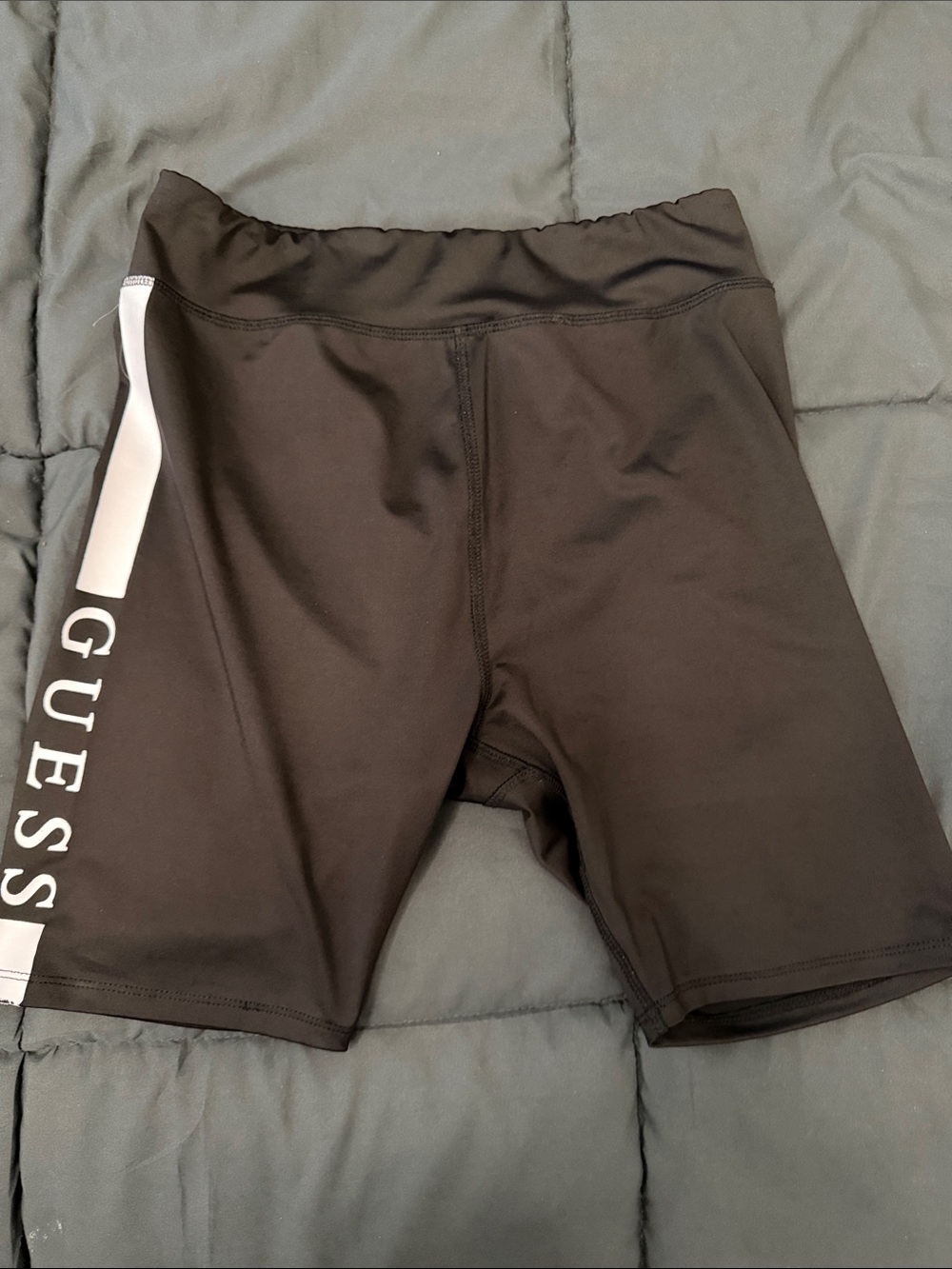 Guess Black Bike Shorts with White Side Logo